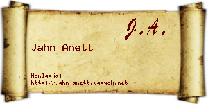 Jahn Anett névjegykártya