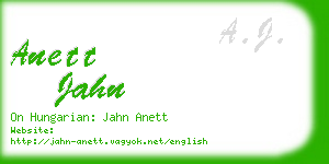 anett jahn business card